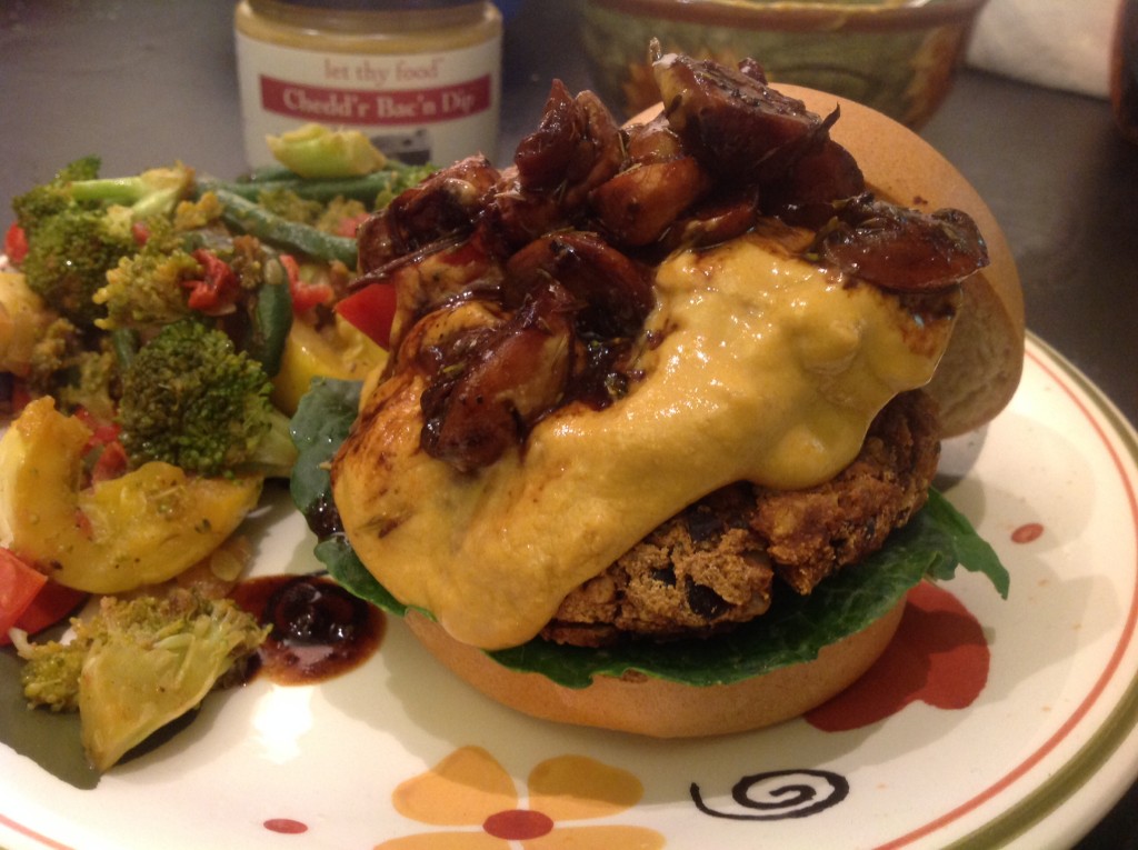 Black Bean Burger with Let Thy Food Bacon Dip (13)
