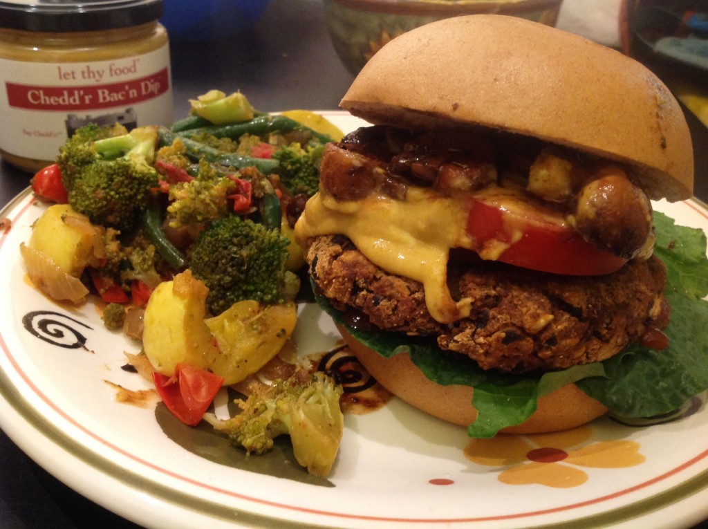 Black Bean Burger with Let Thy Food Bacon Dip (3)